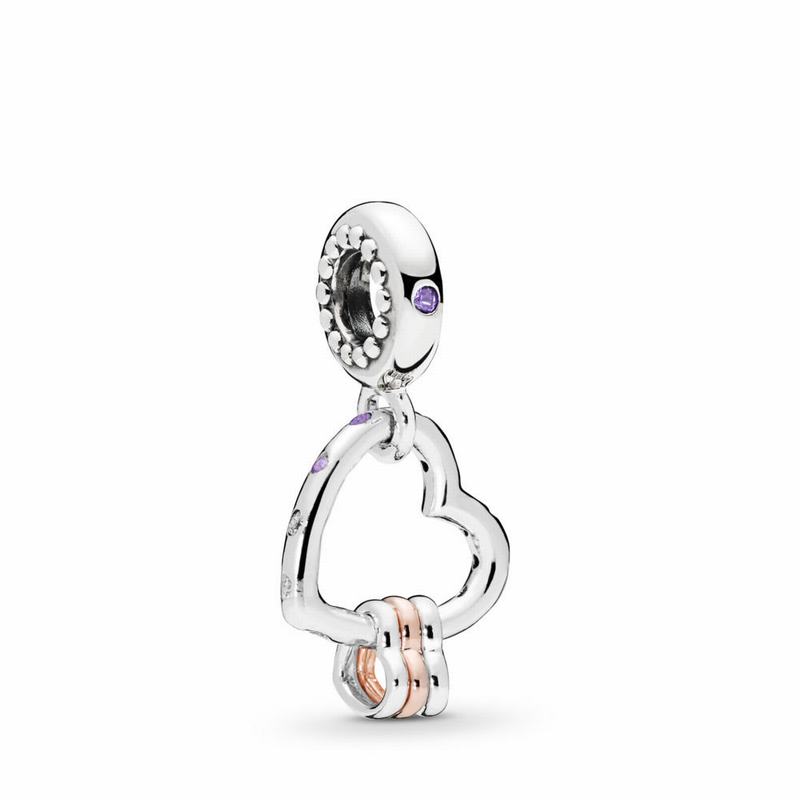 Pandora Australia Heart Highlights Dangle Charm - Pandora Rose™ | JVPGQX317